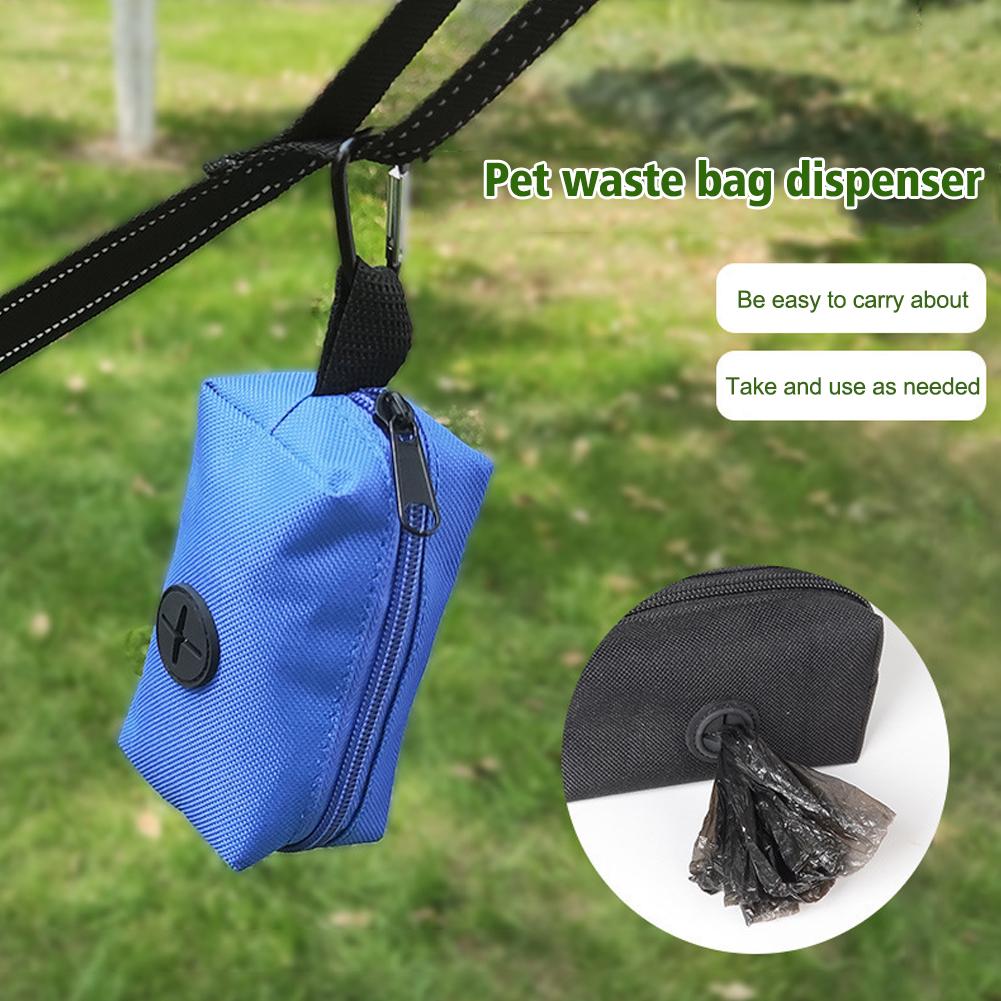 Poop Bag Dispenser - กระเป๋าใส่ถุงเก็บอุจจาระสุนัขแบบพกพา พร้อมคลิปคาราไบเนอร์ สำหรับสายจูง
