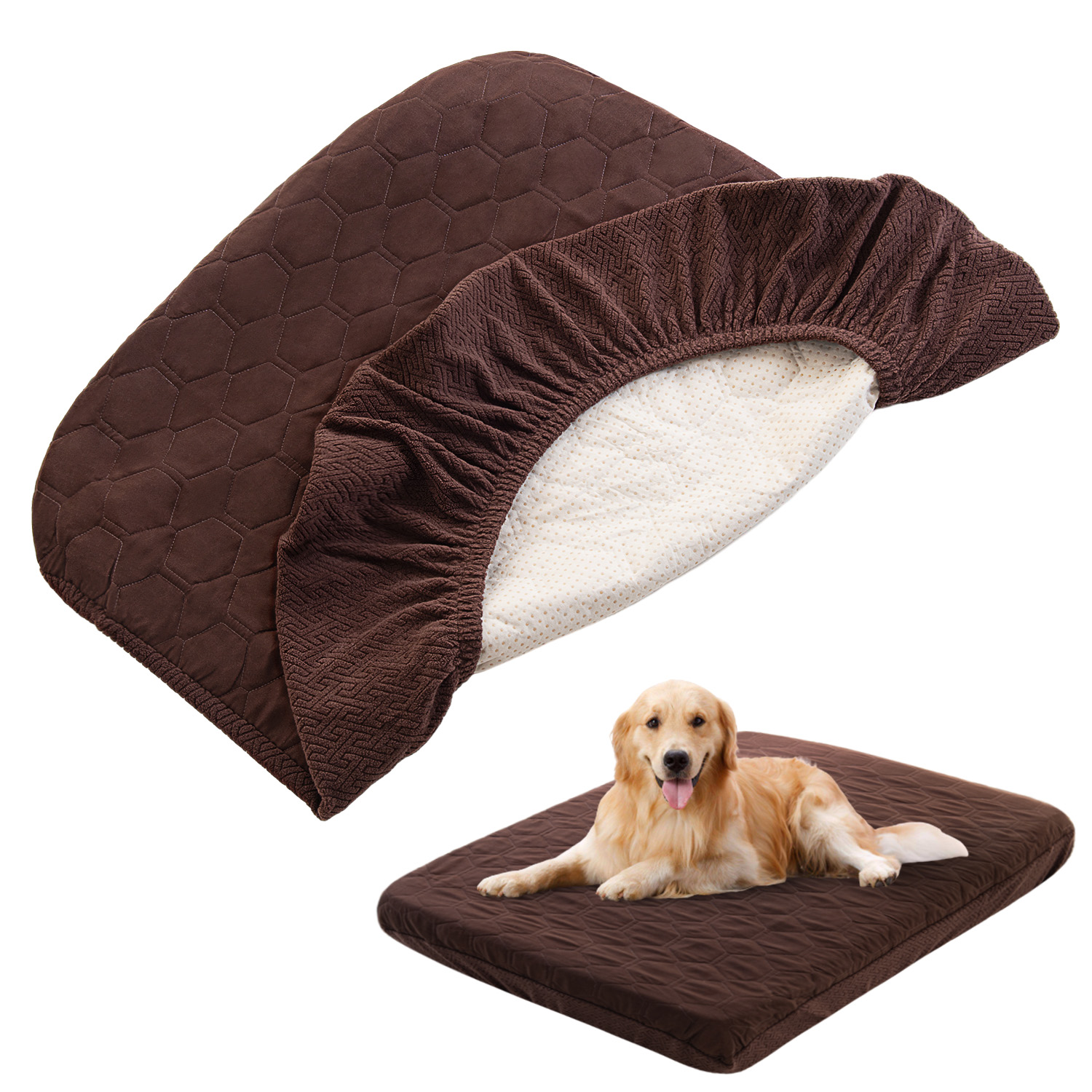 Calming Dog Bed - กันน้ําสุนัขเตียงครอบคลุมเปลี่ยนผมสัตว์เลี้ยงล้างทําความสะอาดได้ง่ายต่อการถอด, หมอนสุนัขผ้านวม, ผ้าคลุมเตียงสําหรับสุนัข/แมว